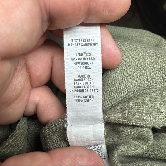 Aerie Offline Large Corduroy Raw Hem Long Sleeve Cotton Oversized Green 1/4 Zip - Picture 4 of 12